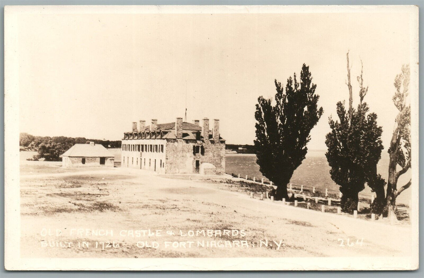 OLD FORT NIAGARA NY OLD FRENCH CASTLE & LOMBARD VINTAGE REAL PHOTO POSTCARD RPPC