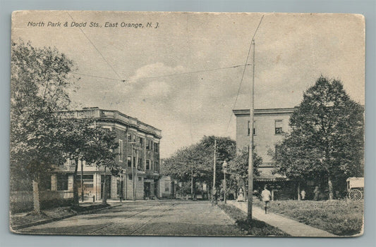 EAST ORANGE NJ NORTH PARK & DODD STREET ANTIQUE POSTCARD