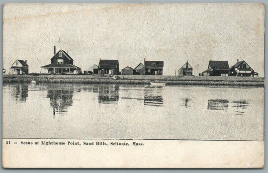 SCITUATE MA SAND HILLS LIGHTHOUSE POINT ANTIQUE POSTCARD