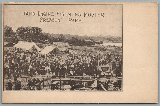 CRESCENT PARK RI HAND ENGINE FIREMEN'S MUSTER ANTIQUE POSTCARD