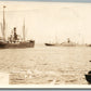 SAN JUAN PR SHIPS ANTIQUE REAL PHOTO POSTCARD RPPC