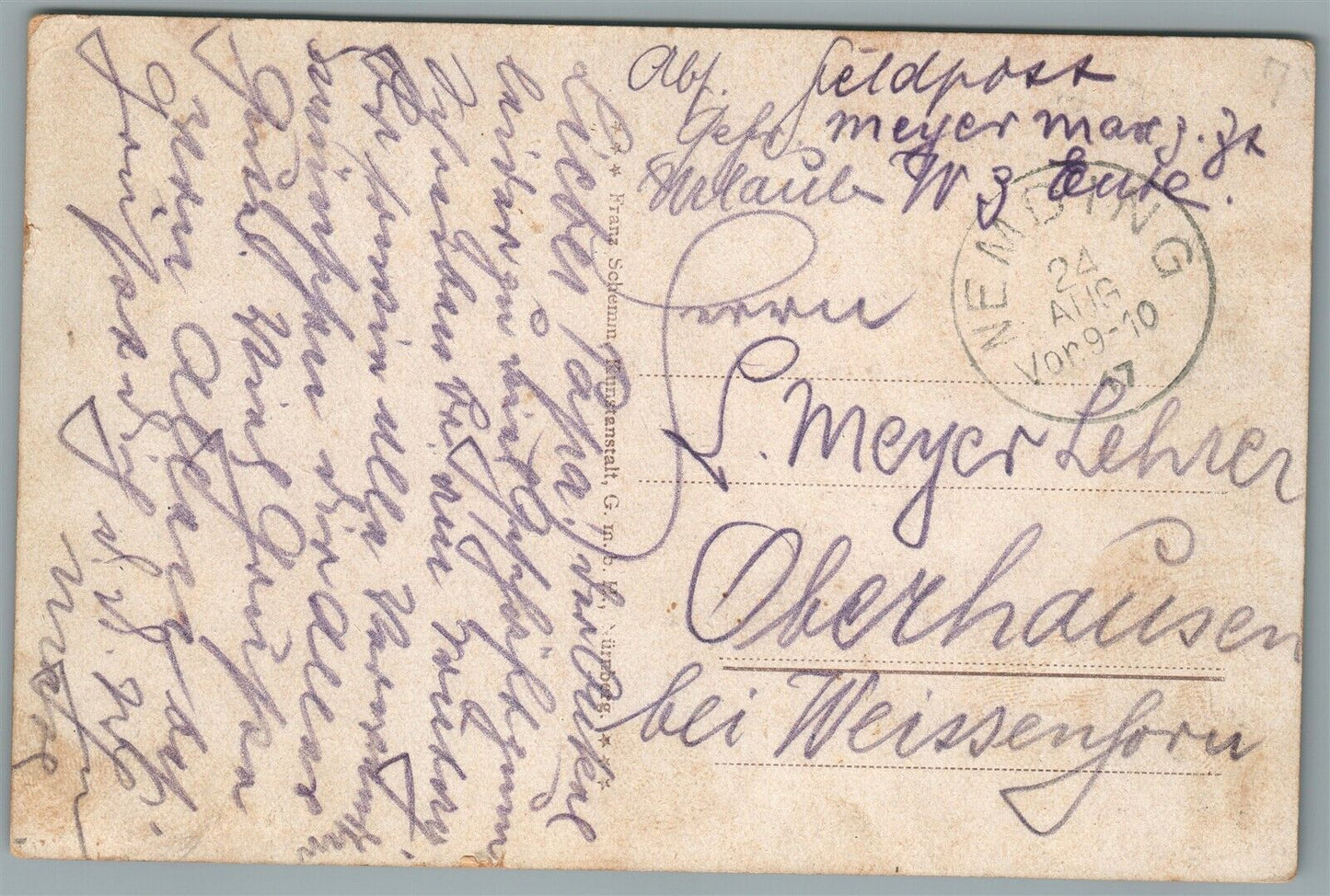 WEMDING GERMANY ANTIQUE POSTCARD