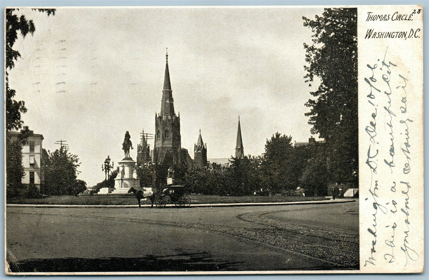 THOMAS CIRCLE WASHINGTON DC ANTIQUE POSTCARD