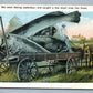 EXAGGERATED FISHING VILLAGE SCENE ANTIQUE POSTCARD