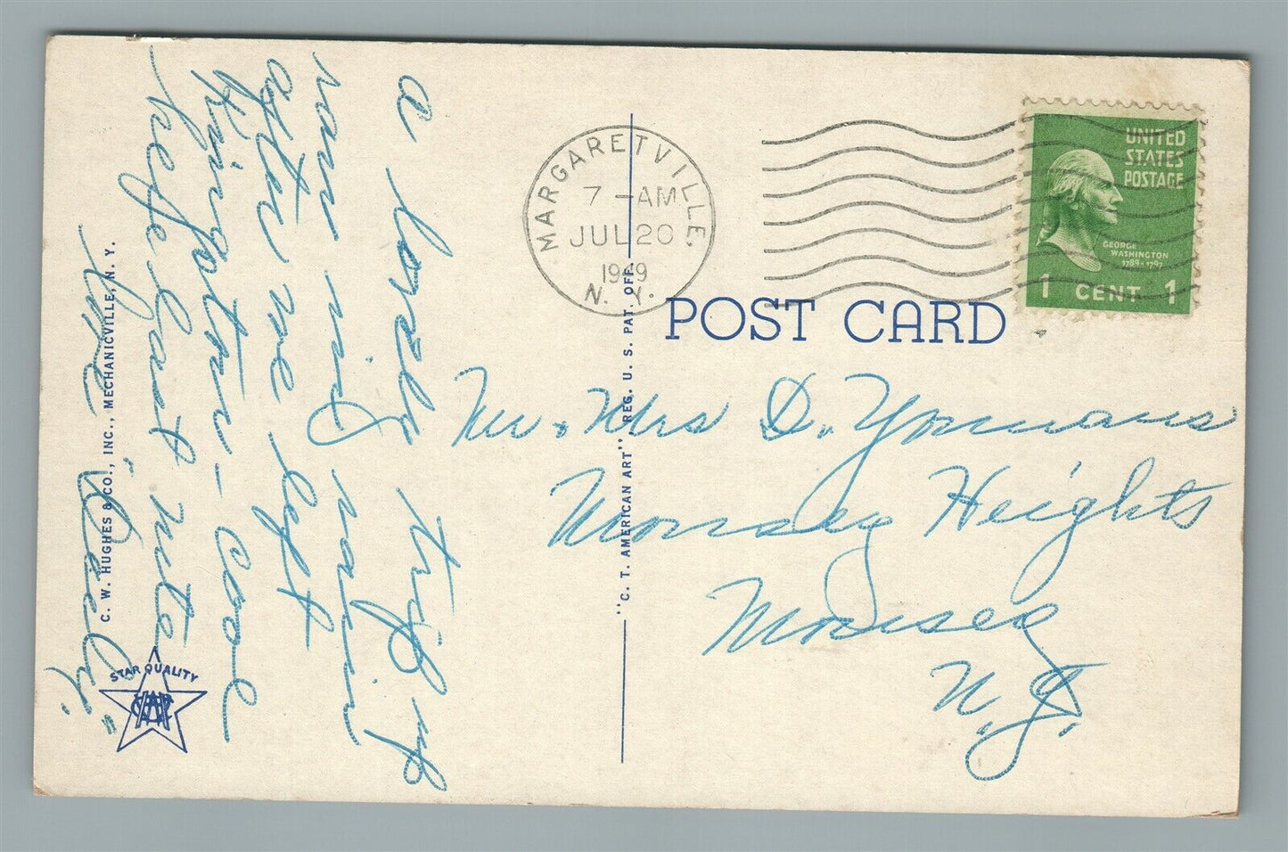 MARGARETVILLE NY CENTRAL SCHOOL VINTAGE POSTCARD