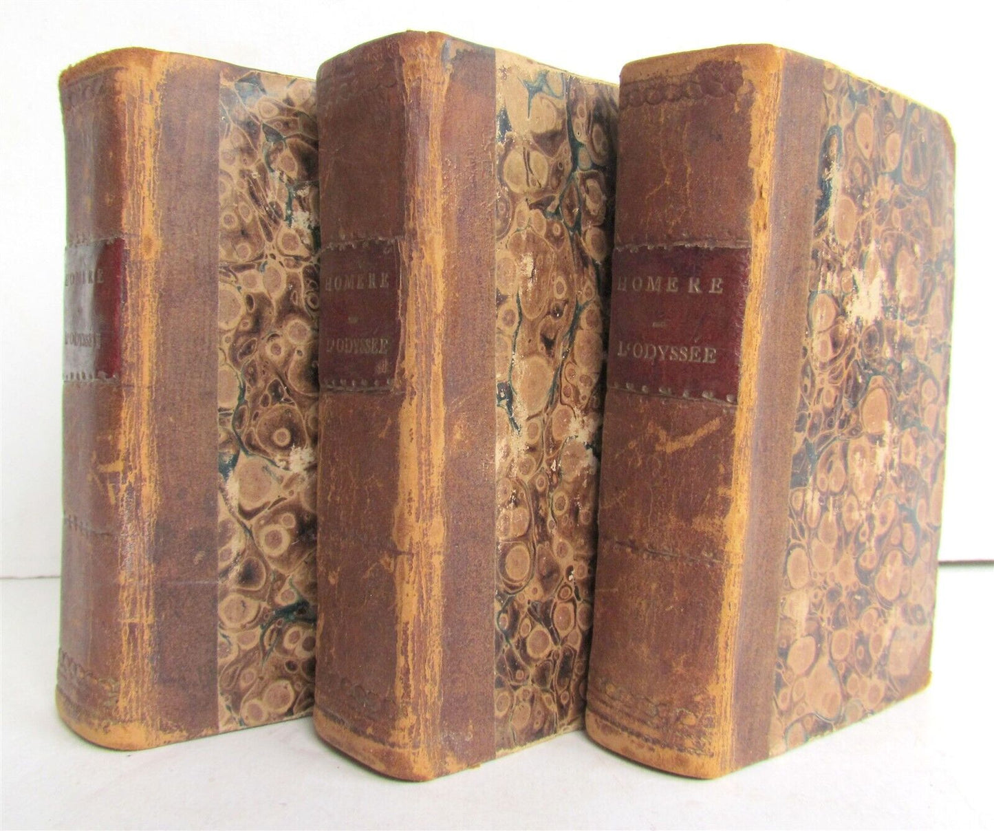 1817 HOMEROS Odyssey antique 3 volumes in FRENCH ILLUSTRATED