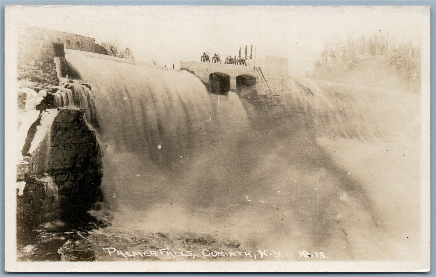 CORINTH NY PALMER FALLS ANTIQUE REAL PHOTO POSTCARD RPPC