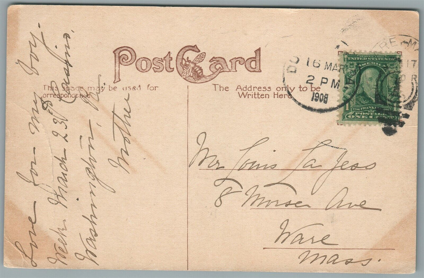 DUQUESNE PA GRANT AVENUE ANTIQUE POSTCARD