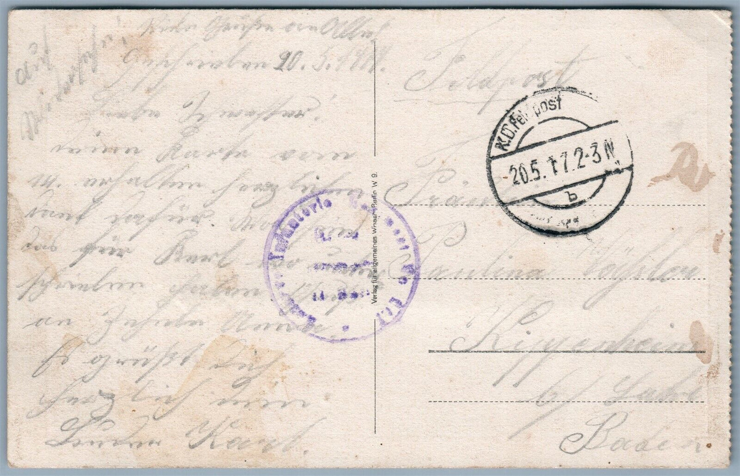 RUSSIAN POLISH TYPES 1917 ANTIQUE GERMAN MILITARY FELDPOST POSTCARD