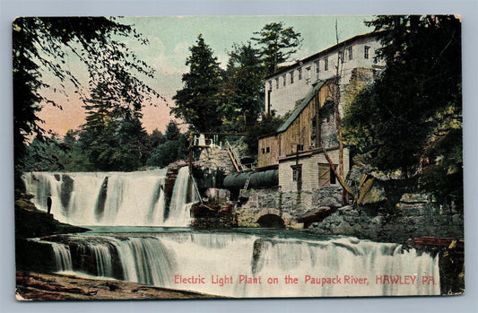 HAWLEY PA ELECTRIC LIGHT PLANT ANTIQUE POSTCARD