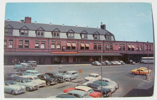 VINTAGE POSTCARD PENNA RAILROAD STATION HARRISBURG PA train railway