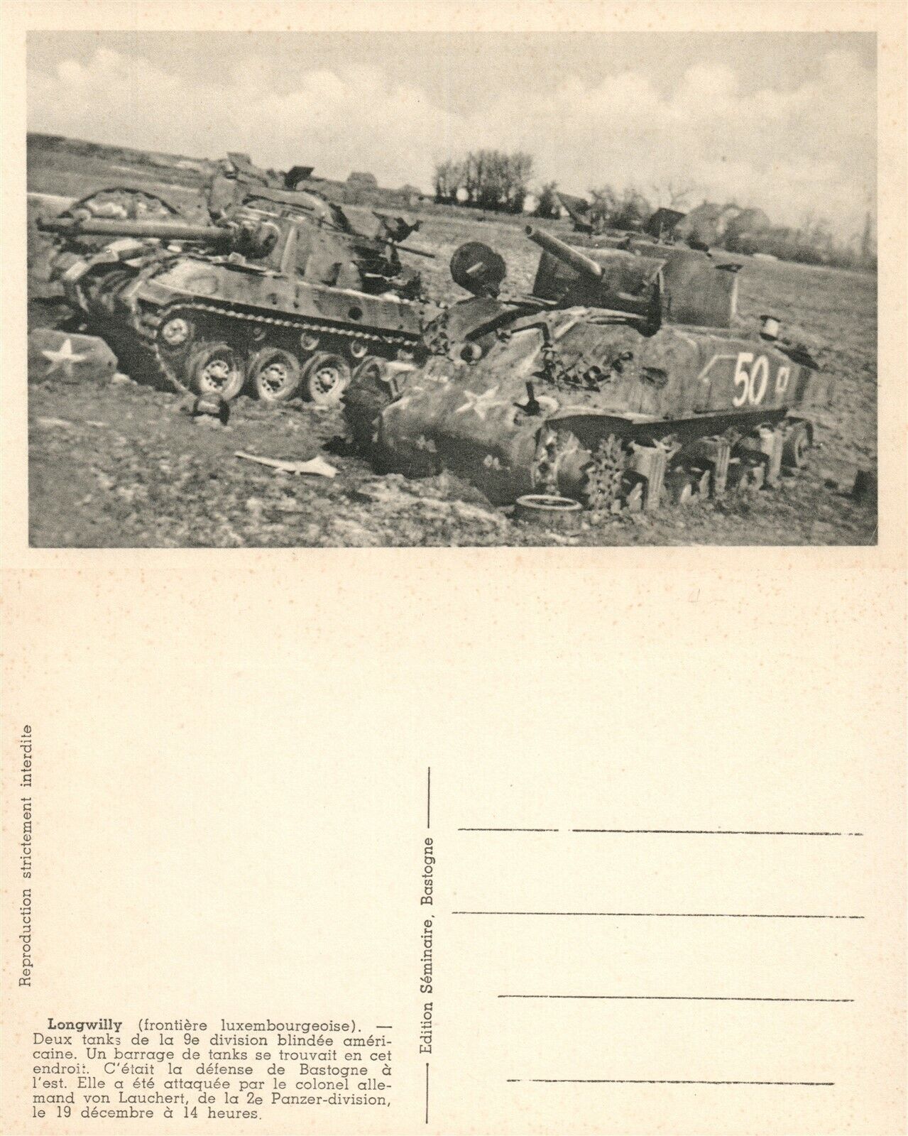 WWII ERA AMERICAN TANKS VINTAGE POSTCARD