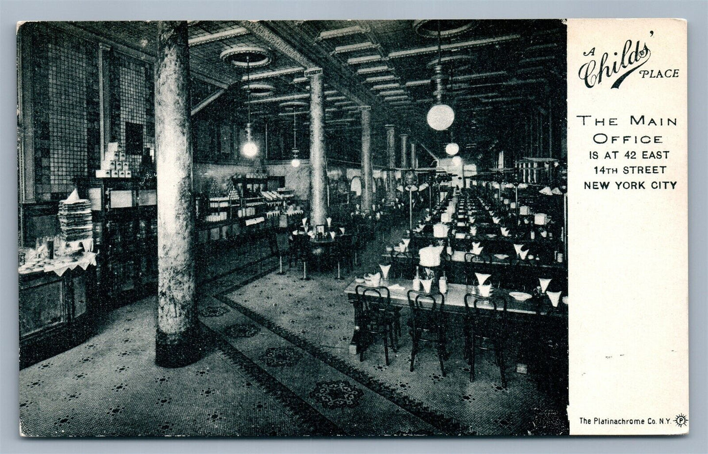 NEW YORK CITY CHILD'S PLACE EAST 14th STREET ANTIQUE POSTCARD