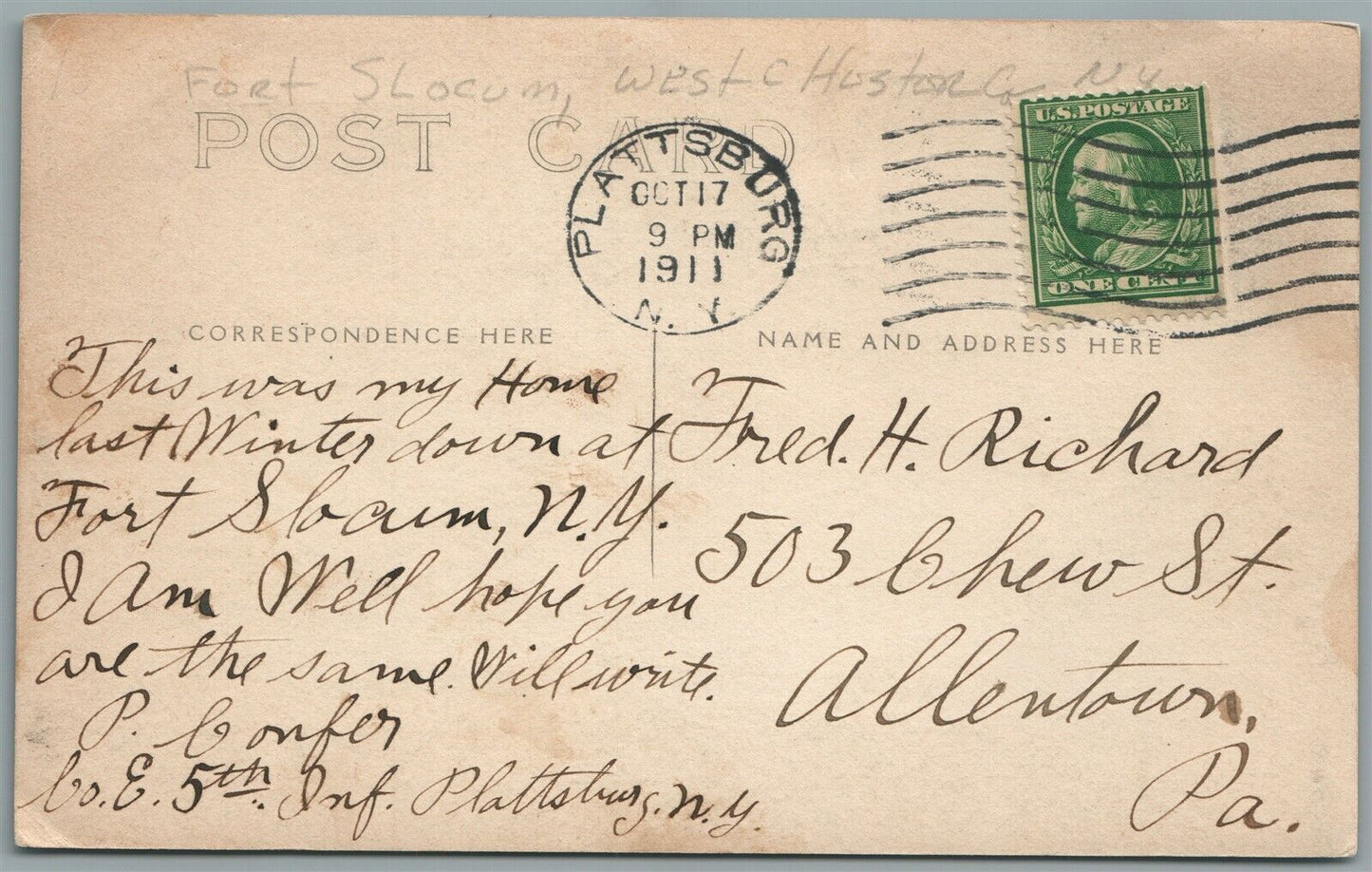 FORT SLOCUM Davids Island New Rochelle NY ANTIQUE REAL PHOTO POSTCARD RPPC