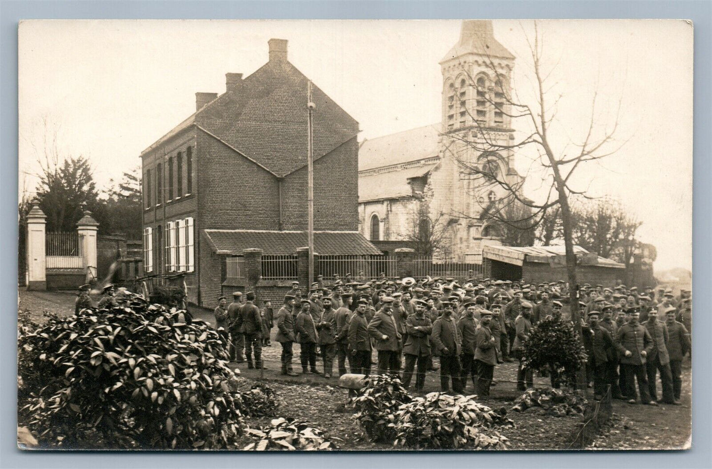 GERMAN MILITARY TROOPS 1915 ANTIQUE REAL PHOTO POSTCARD RPPC