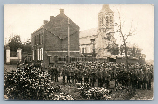 GERMAN MILITARY TROOPS 1915 ANTIQUE REAL PHOTO POSTCARD RPPC