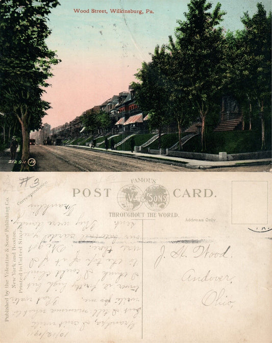 WILKINSBURG PA WOOD STREET ANTIQUE POSTCARD