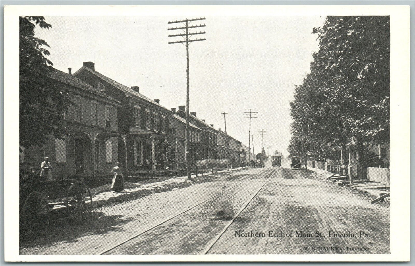 LINCOLN PA MAIN STREET ANTIQUE POSTCARD