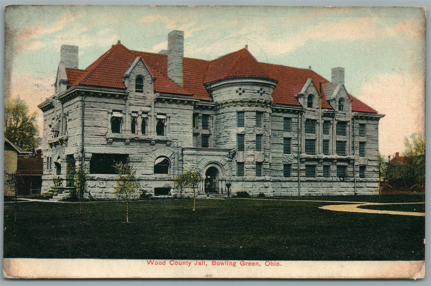 BOWLING GREEN OH WOOD COUNTY JAIL ANTIQUE POSTCARD