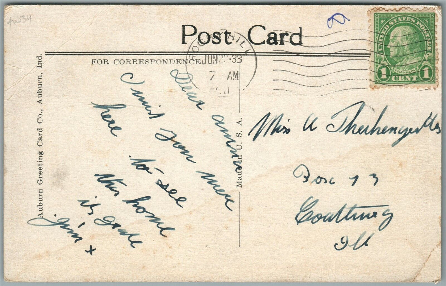 ROCKY HILL NJ WASHINGTON'S HEARQUARTERS ANTIQUE POSTCARD