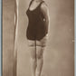 UNDERWEAR MODEL ANTIQUE REAL PHOTO POSTCARD RPPC