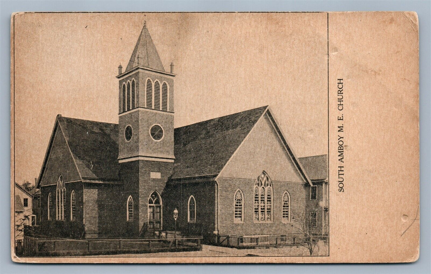 SOUTH AMBOY NJ ME CHURCH ANTIQUE POSTCARD