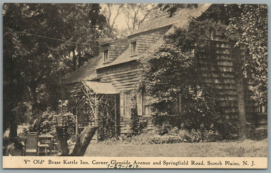 SCOTCH PLAINS NJ YE OLDE BRASS KETTLE INN ANTIQUE POSTCARD