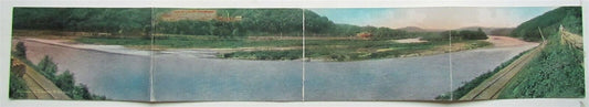 DELAWARE WATER GAP PA PANORAMIC VIEW ANTIQUE FOLDING 4 parts POSTCARD