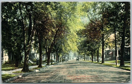 ELIZABETH NJ WESTMINSTER AVENUE 1921 ANTIQUE POSTCARD