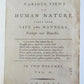 1790 ZELUGO VARIOUS VIEWS of HUMAN NATURE antique AMERICAN EDITION Vol. II