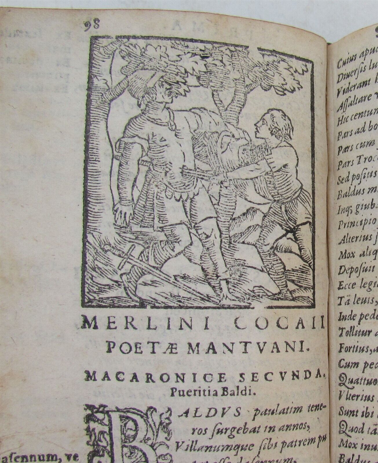 1585 ILLUSTRATED MACARONIC POETRY MERLINI COCAII antique 16th CENTURY