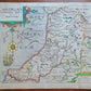 1637 CARDIGAN ENGLAND ANTIQUE MAP size 12 by 14" ORIGINAL