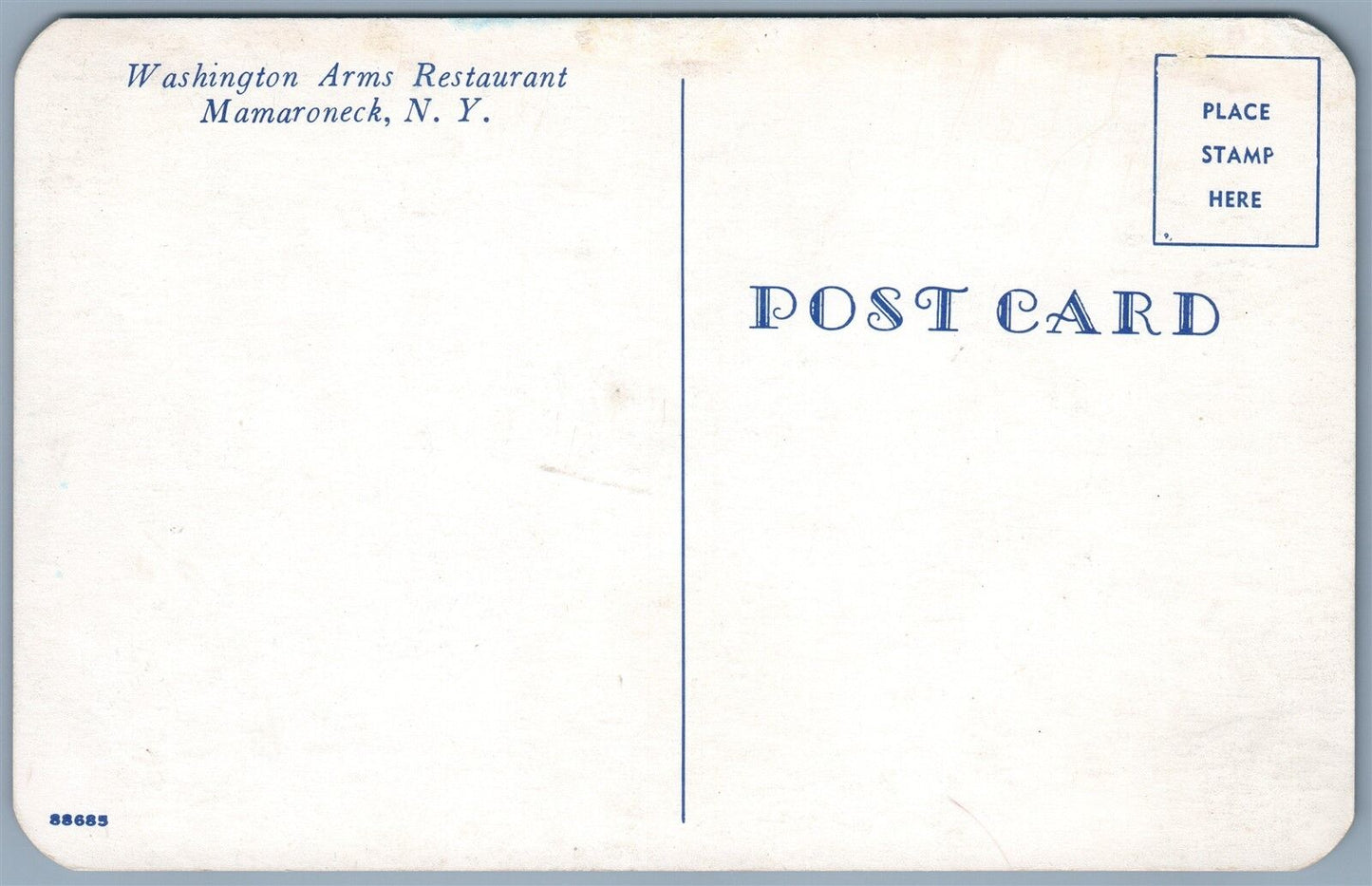 MAMARONECK NY WASHINGTON ARMS RESTAURANT VINTAGE POSTCARD