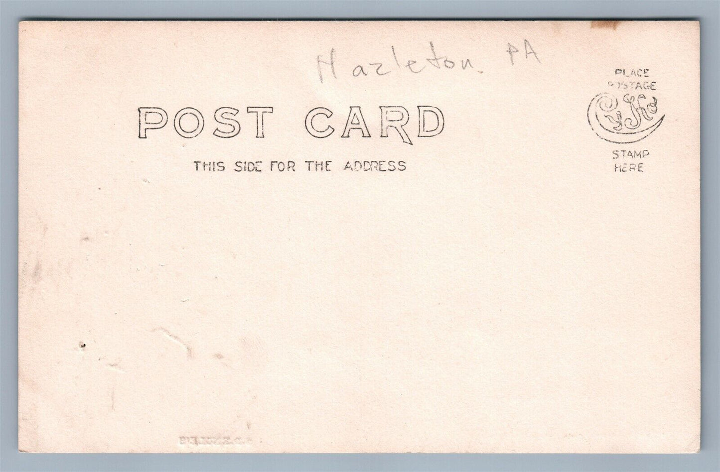 HAZLETON PA WEST BROAD STREET US FLAGS ANTIQUE REAL PHOTO POSTCARD RPPC