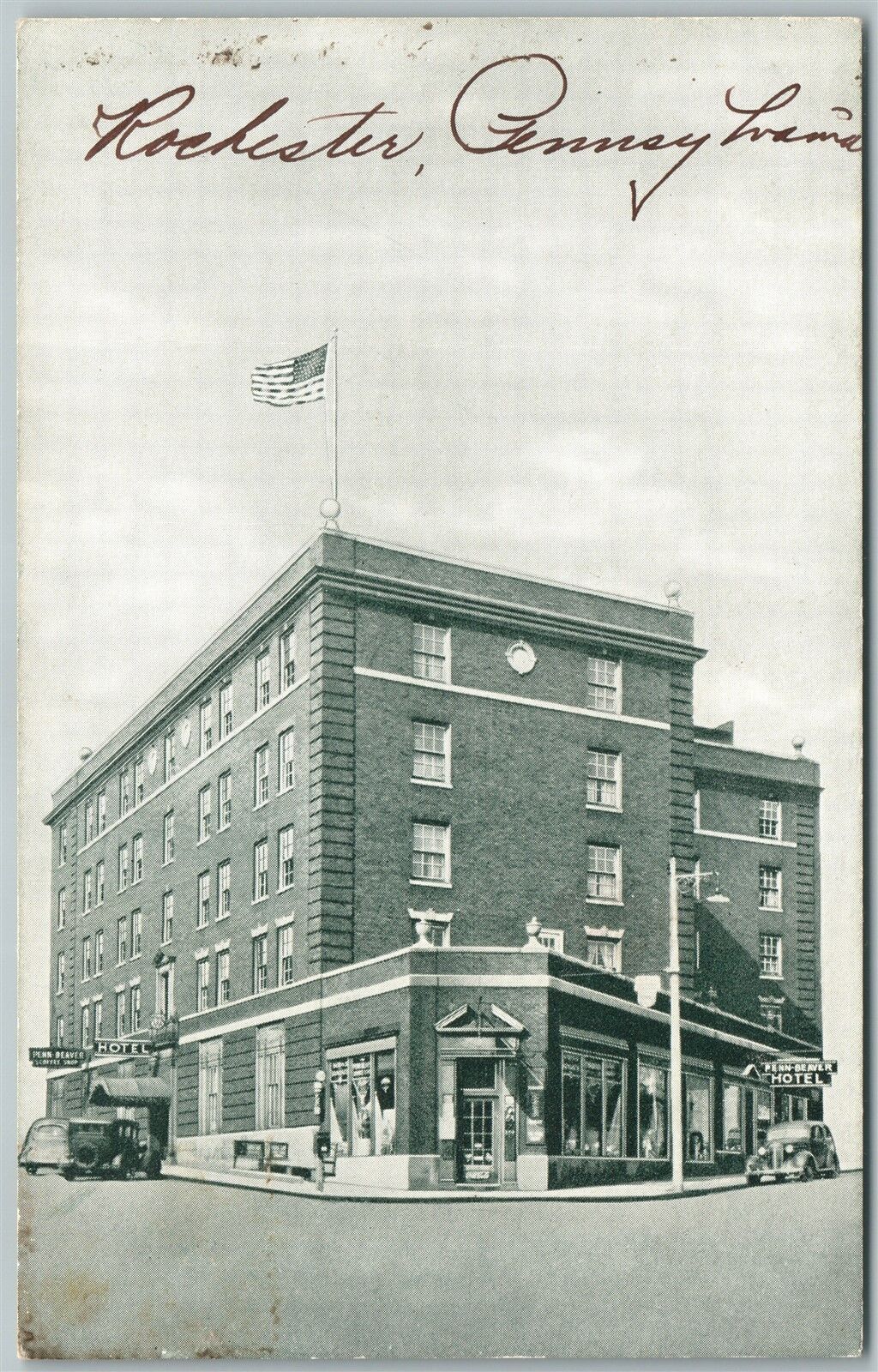 ROCHESTER PA PENN-BEAVER HOTEL AAA RECOMMENDED ADVERTISING ANTIQUE POSTCARD