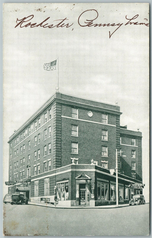 ROCHESTER PA PENN-BEAVER HOTEL AAA RECOMMENDED ADVERTISING ANTIQUE POSTCARD