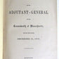 1866 ANNUAL REPORT of ADJUTANT GENERAL of MASSACHUSETTS antique AMERICANA