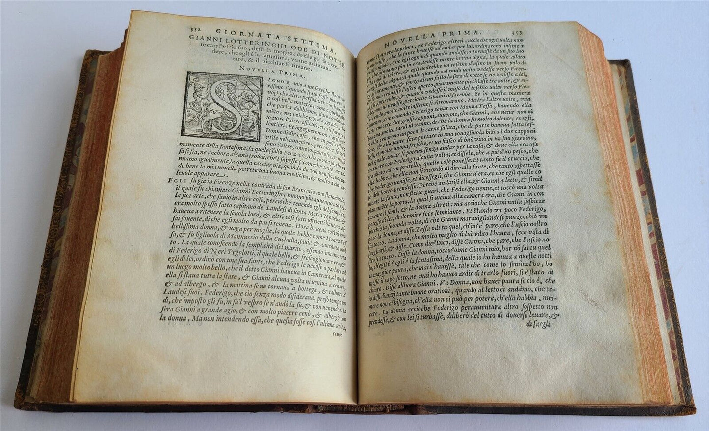 1573 IL DECAMERON by Giovanni BOCCACCIO antique 16th CENTURY