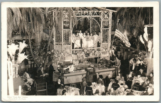 LOS ANGELES CA CLIFTON'S PACIFIC SEAS CAFE VINTAGE REAL PHOTO POSTCARD RPPC