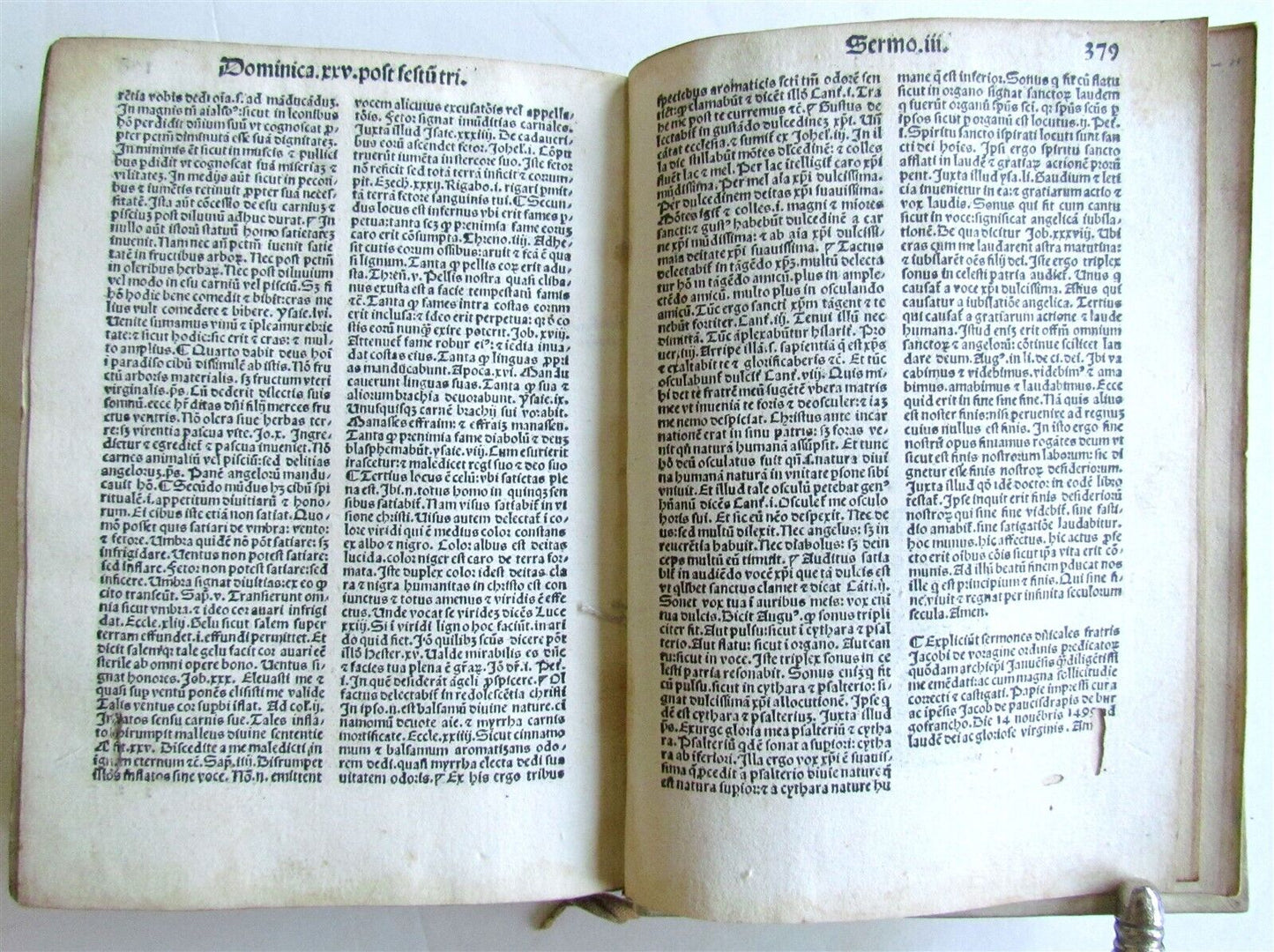 1499 INCUNABULA Sermones de sanctis by Jacobus de Voragine INCUNABLE ANTIQUE