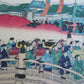 JAPANESE WOODBLOCK PRINT TRIPTYCH EMPEROR MEIJI ENTERS TOKYO by U. KUNITERU II