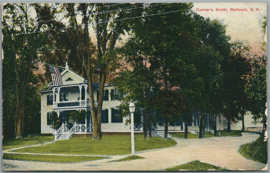 BELMONT NH CURRIER'S HOTEL ANTIQUE POSTCARD