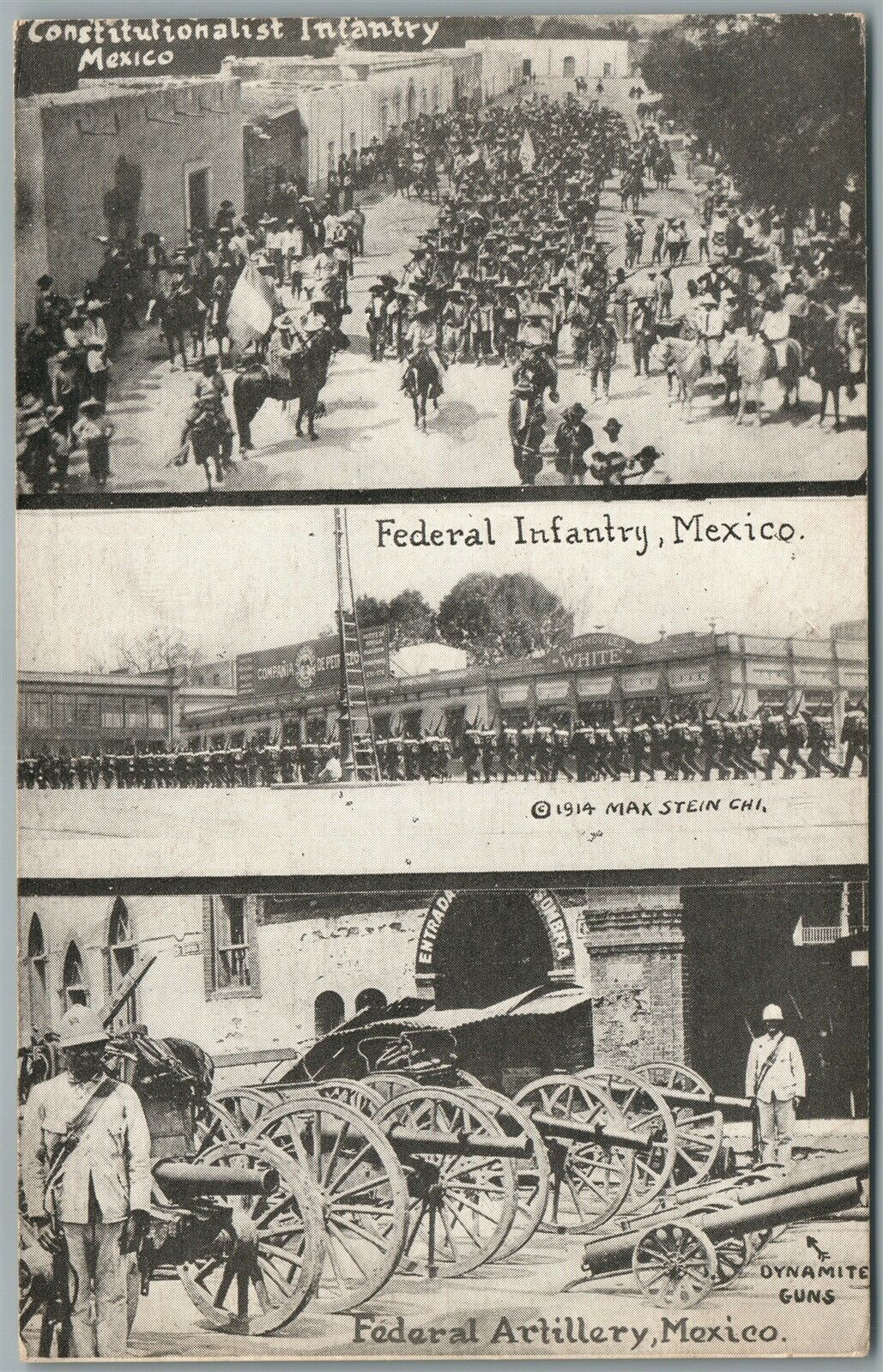 MEXICAN WAR INFANTRY & ARTILLERY ANTIQUE POSTCARD