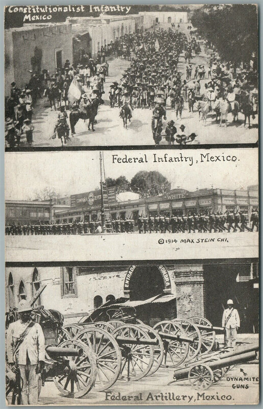 MEXICAN WAR INFANTRY & ARTILLERY ANTIQUE POSTCARD