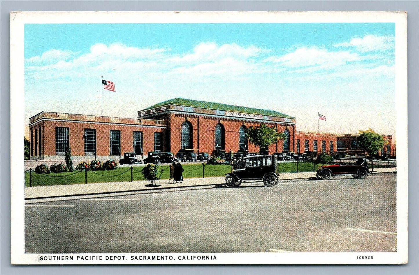 SACRAMENTO CA RAILROAD DEPOT ANTIQUE POSTCARD RAILWAY TRAIN STATION