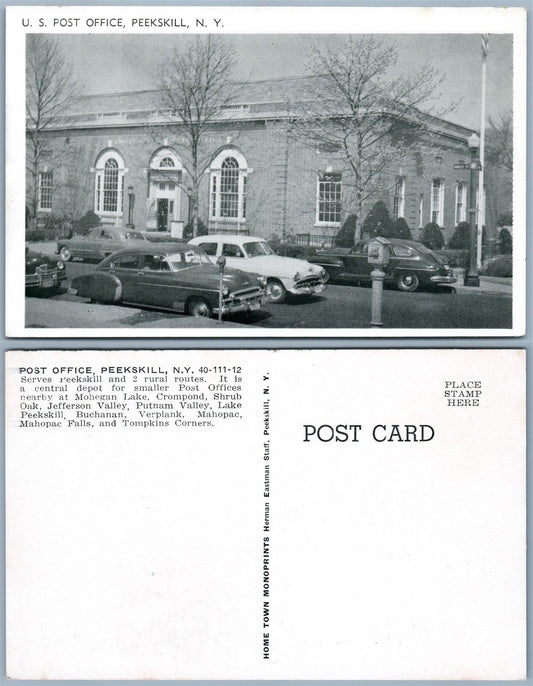 PEEKSKILL N.Y. U.S. POST OFFICE VINTAGE POSTCARD
