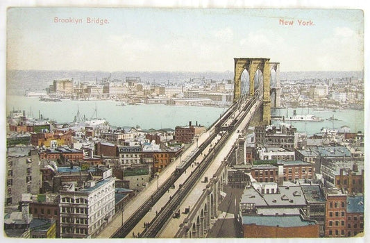 BROOKLYN BRIDGE N.Y. ANTIQUE 1911 POSTCARD