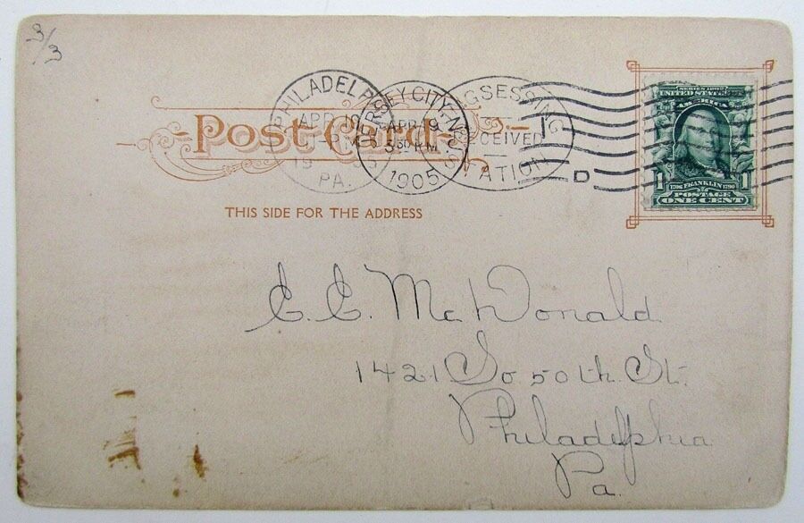 VINTAGE 1905 UNDIVIDED POSTCARD COURT HOUSE & COUNTY JAIL JERSEY CITY NEW JERSEY