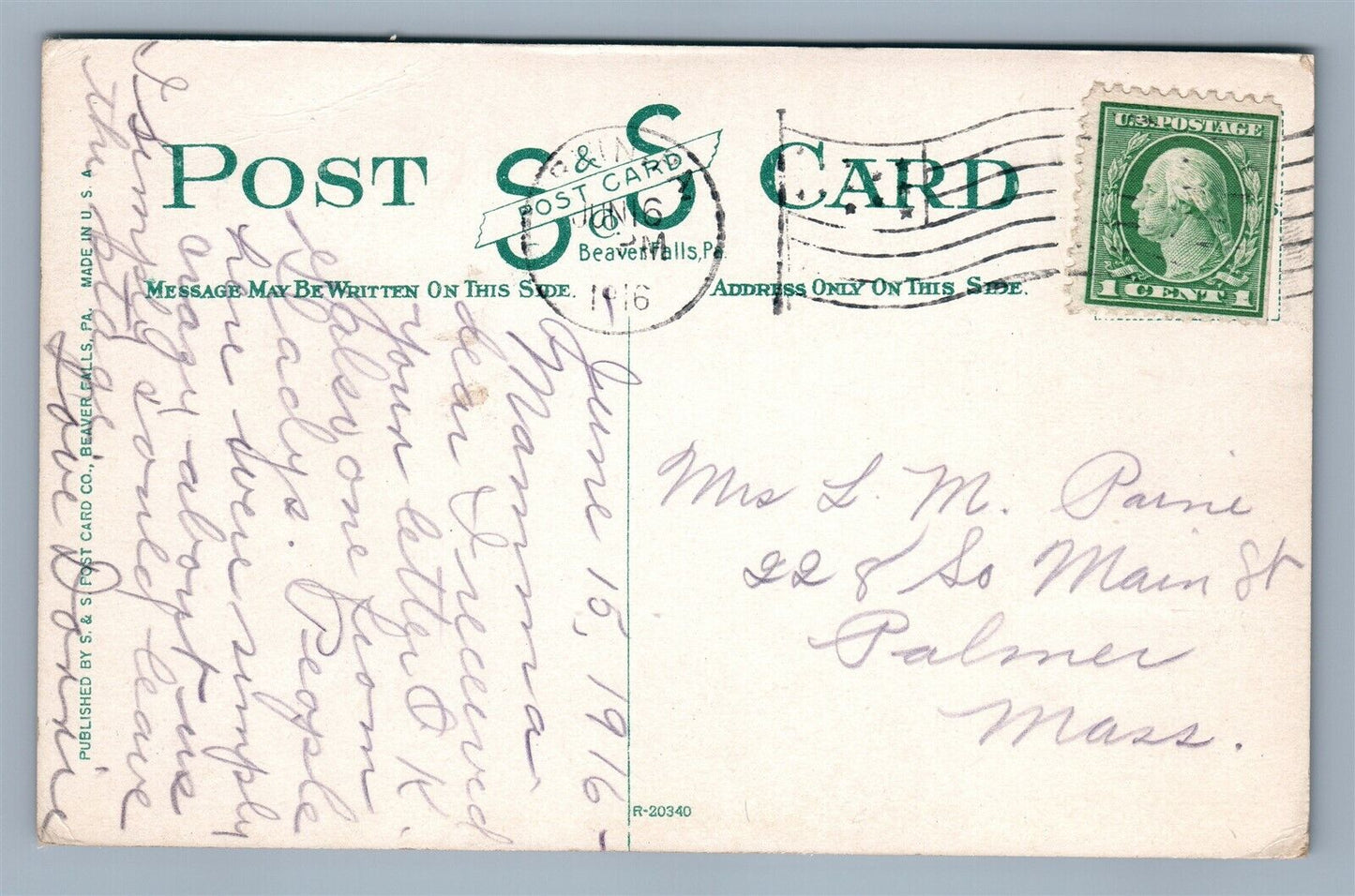 CORAOPOLIS PA STATE AVENUE NEAR GEORGE STREET ANTIQUE POSTCARD