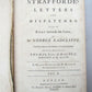 1740 STAFFORDE'S LETTERS & DISPATCHES by WILLIAM KNOWLER 2 FOLIO VOLUMES antique